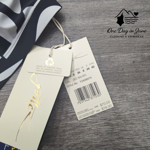 Gottex Free Sport Zip Crop Bikini Top Size 6 - Picture 4 of 6